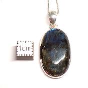 Labradorite Pendentif avec Monture en Argent 05644