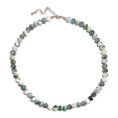 Agate Arbre Collier Boule 