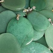 Aventurine Verte Pendentif Pierre Plate