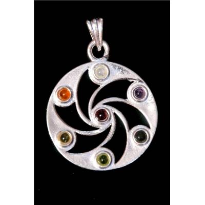 7 Chakras Pendentif Métal Argenté Choix n°55