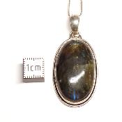 Labradorite Pendentif avec Monture en Argent 05640