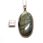 Labradorite Pendentif avec Monture en Argent 05641