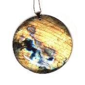 Labradorite pendentif disque 15342