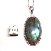 Labradorite Pendentif avec Monture en Argent 05643