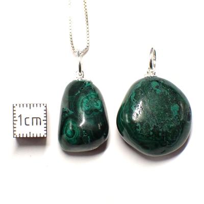 Malachite Pendentif Pierre Roulée