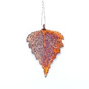 Feuille Naturelle Plaquée Cuivre Pendentif 06359