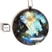 Labradorite pendentif disque 15340