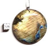 Labradorite pendentif disque 15342