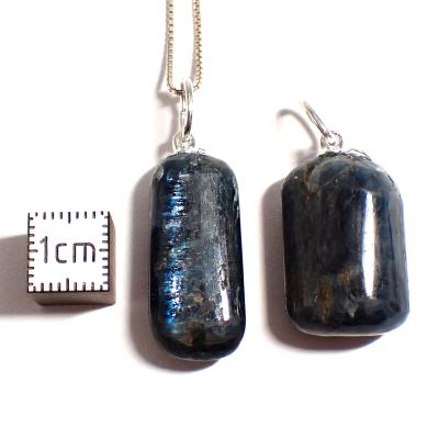 Cyanite Bleue Pendentif Pierre Roulée