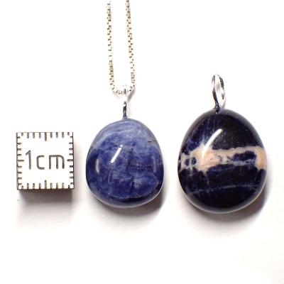 Sodalite Pendentif Pierre Roulée