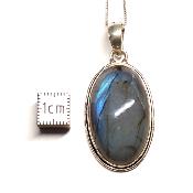 Labradorite Pendentif avec Monture en Argent 05639