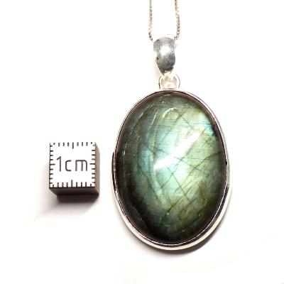 Labradorite Pendentif avec Monture en Argent 05645