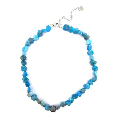 Apatite Bleue Collier Mini Roulé