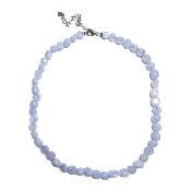 Calcédoine Bleue Collier mini Roulé