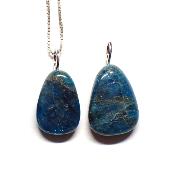 Apatite Bleue Pendentif Pierre Roulée