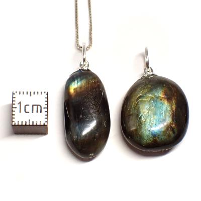 Labradorite Pendentif Pierre Roulée