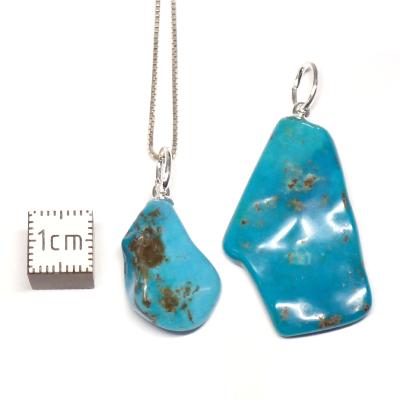 Turquoise de Chine en Plaque Pendentif 