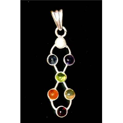 7 Chakras Pendentif Métal Argenté Choix n°41