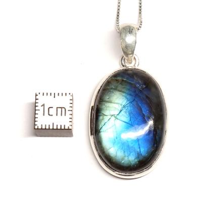 Labradorite Pendentif avec Monture en Argent 05634