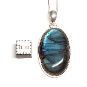 Labradorite Pendentif avec Monture en Argent 05646