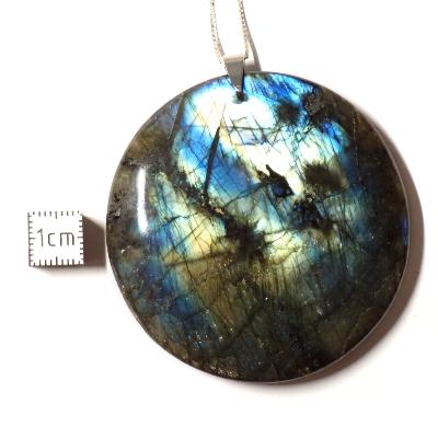 Labradorite pendentif disque 15347