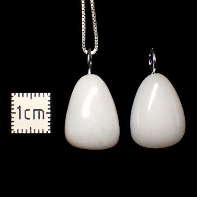 Jade Blanc Pendentif Pierre Roulée