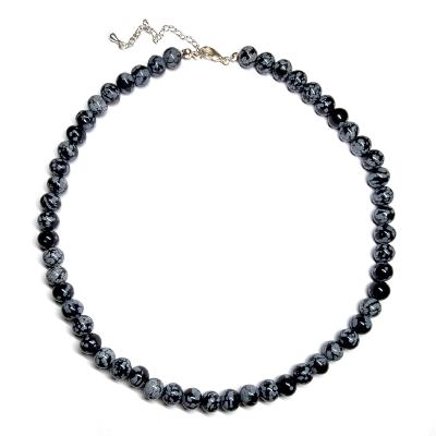 Obsidienne Flocon de Neige Collier Boule