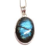 Labradorite Pendentif avec Monture en Argent 05642