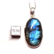 Labradorite Pendentif avec Monture en Argent 05644