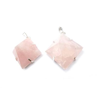 Quartz Rose Pyramide Pendentif