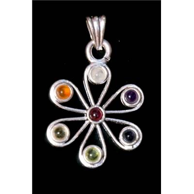 7 Chakras Pendentif Métal Argenté Choix n°28