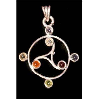 7 Chakras Pendentif Métal Argenté Choix n°06