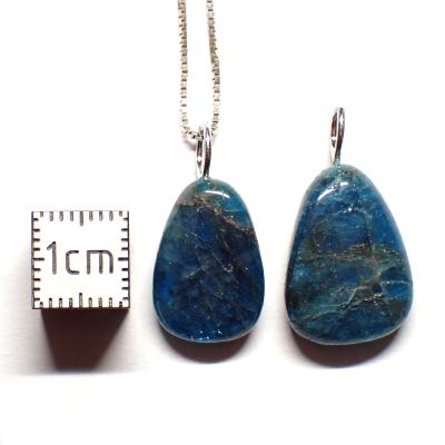 Apatite Bleue Pendentif Pierre Roulée