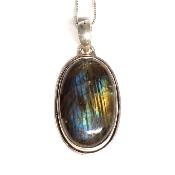 Labradorite Pendentif avec Monture en Argent 05640