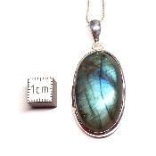 Labradorite Pendentif avec Monture en Argent 05643