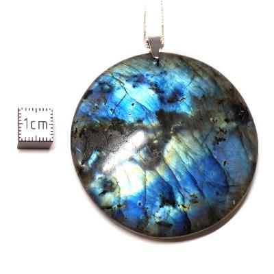 Labradorite pendentif disque 15211