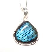 Labradorite Pendentif avec Monture en Argent 05637