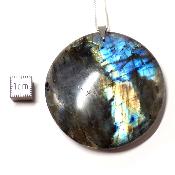 Labradorite pendentif disque 15216