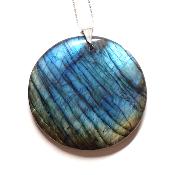 Labradorite pendentif disque 15353