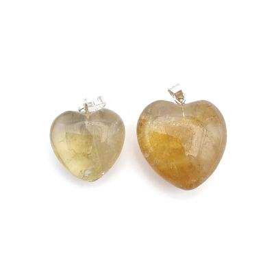 Citrine Naturelle Pendentif Coeur 