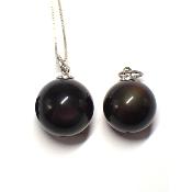 Obsidienne Oeil Celeste Pendentif Boule